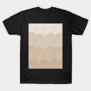 Ombre beige waves pattern T-Shirt